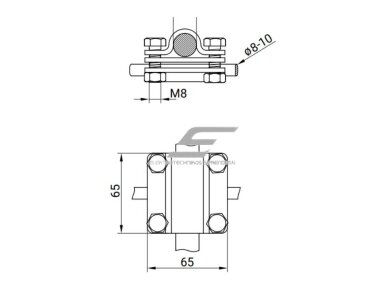 Kryžminė jungtis sujungti 17,2mm elektrodą su juosta iki 40mm pločio ir 8-10mm viela | MJV845 2