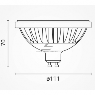 Направленная LED лампа GU10 Optonica SP15-A1 | воронкообразной формы | 15W | 1200 lm | 2700 K | 30° освещение | 111 × 58 mm | белая | IP20  2