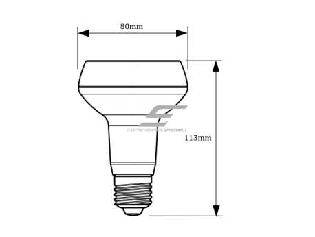 Kryptinė-reflektorinė LED lemputė E27 | 7W | 2700K | 667lm | Philips | 8718696584088 1