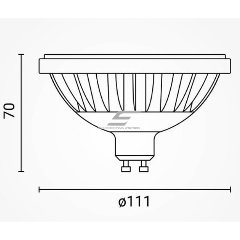 Directional LED bulb GU10 Optonica SP9-A1 | disc shape | 9W | 2700K | 820 lm | 111 x 58 mm | white | IP20 2
