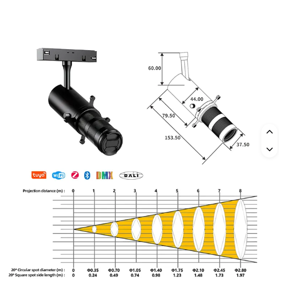 Reflektor LED do systemu szynowego z regulowanym fokusem | 10W | 1800 lm | 15–60° | CRI≥95 | ściemnialny | czarny 1 Reflektor LED do systemu szynowego z regulowanym fokusem | 10W | 1800 lm | 15–60° | CRI≥95 | ściemnialny | czarny 1
