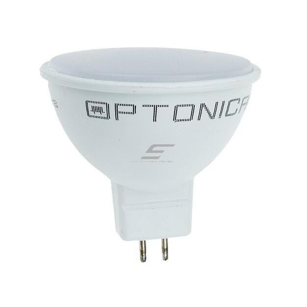 LED spuldze GU 5.3 Optonica SP5-A2 | piltuves formas | 5 W | 400 lm | 110° | 4500 K | DC 12 V | 50 x 54 mm | balta | IP20