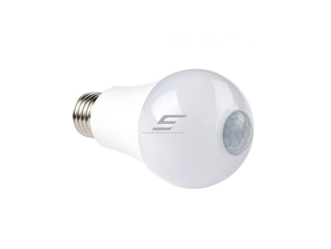 LED lemputė su PIR judesio jutikliu E27 | Optonica SP7-A6 | 7W | 6000K | 560 lm | 360° | balta | IP20 1 LED lemputė su PIR judesio jutikliu E27 | Optonica SP7-A6 | 7W | 6000K | 560 lm | 360° | balta | IP20 1
