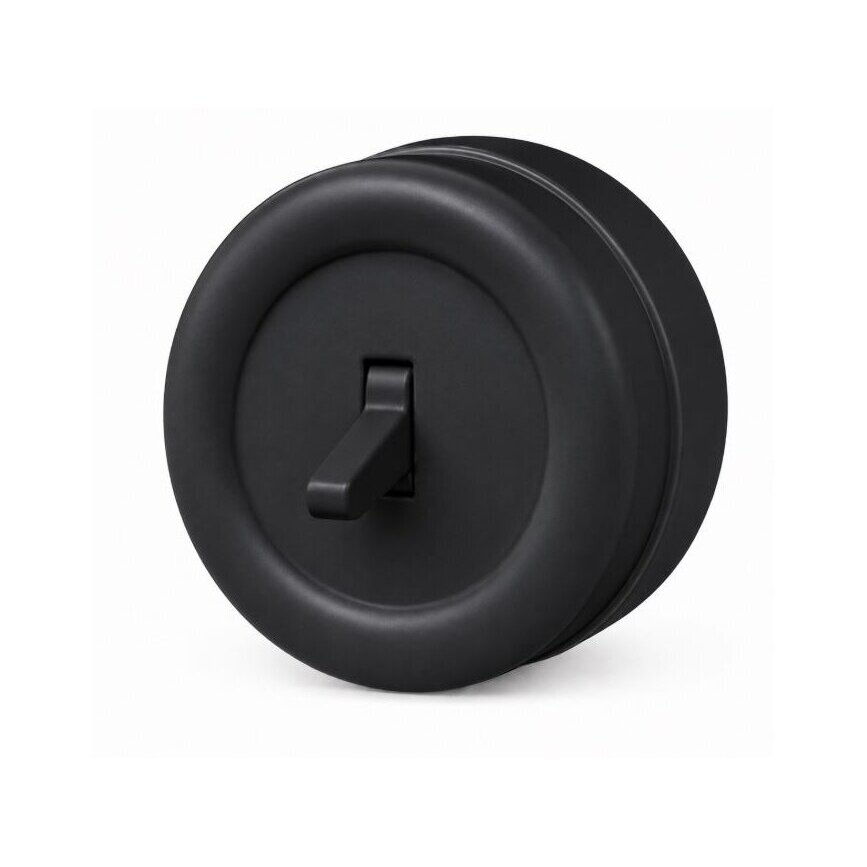 Intermediate switch | 1-gang | 10A | 230V | surface-mounted | plastic | retro style | black
