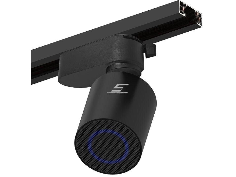 Kryptinė garso kolonėlė | 3 laidų bėgeliui | su Bluetooth | 10W | 85-265VDC | Ø65x75mm | juoda 1