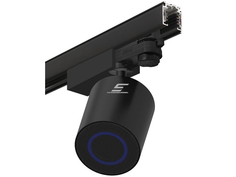 Kryptinė garso kolonėlė | 4 laidų bėgeliui | su Bluetooth | 10W | 85-265VDC | Ø65x75mm | juoda 1