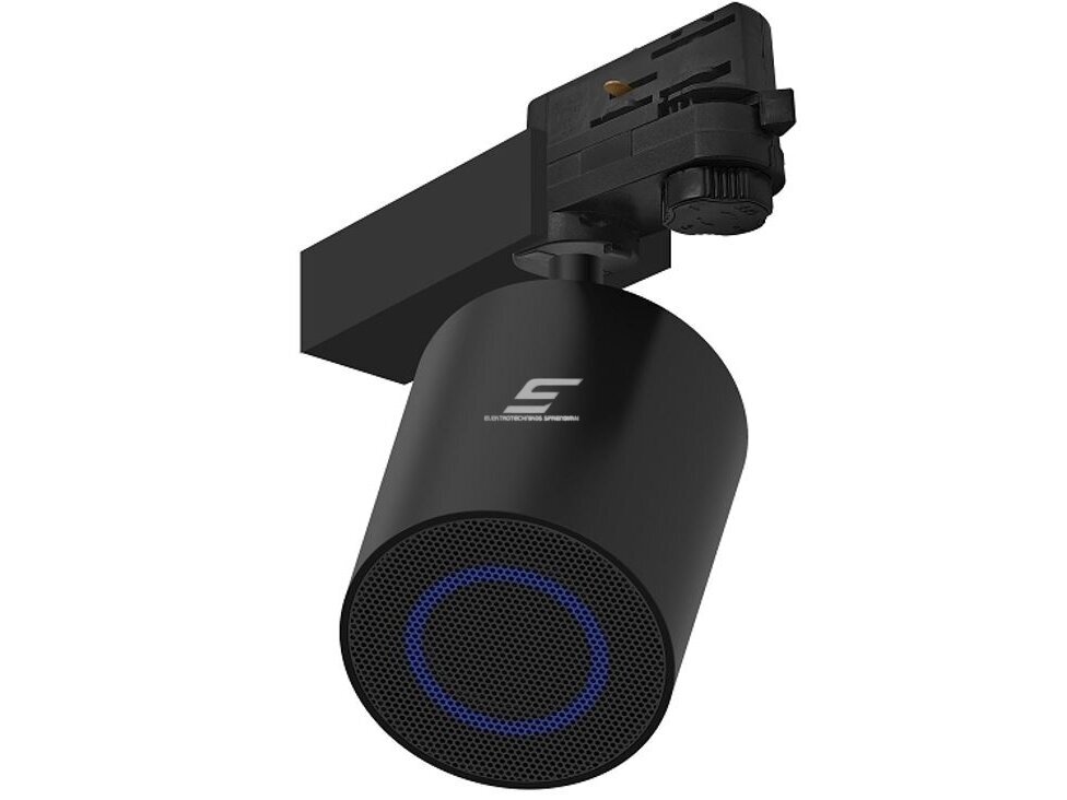 Kryptinė garso kolonėlė | 4 laidų bėgeliui | su Bluetooth | 10W | 85-265VDC | Ø65x75mm | juoda Kryptinė garso kolonėlė | 4 laidų bėgeliui | su Bluetooth | 10W | 85-265VDC | Ø65x75mm | juoda