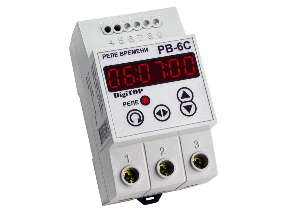 Modulinė | skaitmeninė laiko relė | laikmatis | elektroninis | programuojamas | 24A | 230V | DIN | DigiTOP | RV-6S Modulinė | skaitmeninė laiko relė | laikmatis | elektroninis | programuojamas | 24A | 230V | DIN | DigiTOP | RV-6S