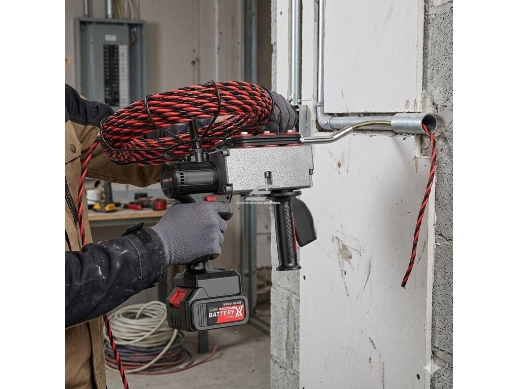 Belaidis elektrinis kabelių pratraukimo įrenginys | pravėrimo sistema | 21V | 850W | 40 m/min | 20000mAh | Brushless variklis 3 Belaidis elektrinis kabelių pratraukimo įrenginys | pravėrimo sistema | 21V | 850W | 40 m/min | 20000mAh | Brushless variklis 3