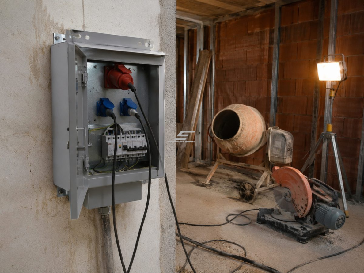 Laikinasis statybinis įvadas | paskirstymo skydas | 40A | su automatiniais jungikliais ir srovės nuotėkio rėle | su lizdais 2x230V ir 1x400V | 410x300x180mm | hermetinis | virštinkinis | metalinis | IP44 | SKLS40 3 Laikinasis statybinis įvadas | paskirstymo skydas | 40A | su automatiniais jungikliais ir srovės nuotėkio rėle | su lizdais 2x230V ir 1x400V | 410x300x180mm | hermetinis | virštinkinis | metalinis | IP44 | SKLS40 3