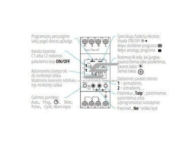 Modulinė | skaitmeninė laiko relė | laikmatis | programuojamas | savaitinis | 2 kanalų | 16A | 230VAC | 1NO | DIN | VEXEN | DWT258 Modulinė | skaitmeninė laiko relė | laikmatis | programuojamas | savaitinis | 2 kanalų | 16A | 230VAC | 1NO | DIN | VEXEN | DWT258
