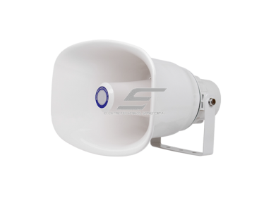 Lauke montuojamas garsiakalbis | kriaušė | lauko pranešimų sistema | 70V/100V/8Ω | 50W | IP66 | tvirtas ABS korpusas | balta