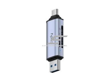 Kortelių skaitytuvas ir adapteris | duomenų perkelėjas | 2in1 | dvigubas SD ir TF skaitymas | USB-A + USB-C | iki 5 Gb/s | CUDY UH200