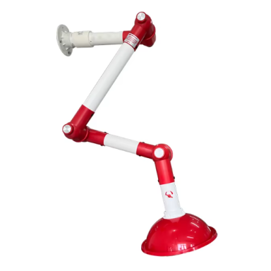 Universal fume and vapor extraction arm | 3 joints | Ø110 mm | 98×40×25 cm | PP | wall / ceiling mounting | for laboratories / industry / workshops Universal fume and vapor extraction arm | 3 joints | Ø110 mm | 98×40×25 cm | PP | wall / ceiling mounting | for laboratories / industry / workshops