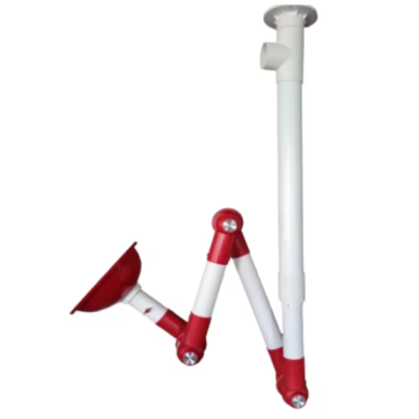Universal fume and vapor extraction arm | 3 joints | Ø75 mm | 98×40×25 cm | PP | wall / ceiling mounting | for laboratories / industry / workshops Universal fume and vapor extraction arm | 3 joints | Ø75 mm | 98×40×25 cm | PP | wall / ceiling mounting | for laboratories / industry / workshops