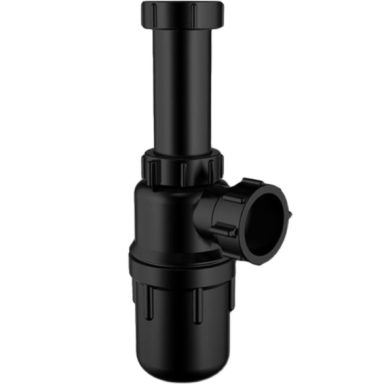 Laboratory siphon | for laboratory / industrial sink drainage systems | PP plastic | 45/50 mm connection | chemical resistant | with accessories | black Laboratory siphon | for laboratory / industrial sink drainage systems | PP plastic | 45/50 mm connection | chemical resistant | with accessories | black