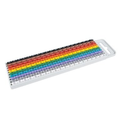 Identifikācijas un marķēšanas marķieru komplekts ar simboliem 0-9 elektriskajiem kabeļiem | vadiem 1,5-2,5 mm² (200 gab.) | Solera