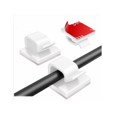Cable Holder | Wire Clip | Self-Adhesive | Base 16x15.4mm | Opening 9.9x4.7mm | White | 100 pcs Cable Holder | Wire Clip | Self-Adhesive | Base 16x15.4mm | Opening 9.9x4.7mm | White | 100 pcs