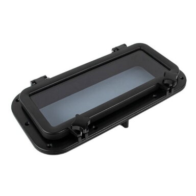 Revīzijas lūka ar logu | 320x128 mm | plastmasas | melns Revīzijas lūka ar logu | 320x128 mm | plastmasas | melns