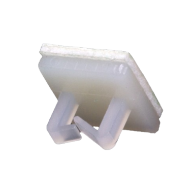 Cable holder | cable clip | self-adhesive | base 9.6x9.6mm | opening 2.8x4.x2mm | white | 500 pcs. Cable holder | cable clip | self-adhesive | base 9.6x9.6mm | opening 2.8x4.x2mm | white | 500 pcs.