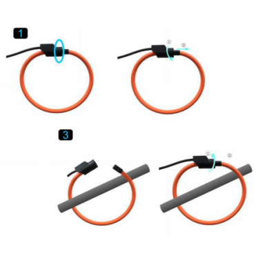 Elastīgā strāvas mērīšanas spole | Rogovska gredzens | 3000A | D150mm | L-535mm | 2m kabelis | IP68 Elastīgā strāvas mērīšanas spole | Rogovska gredzens | 3000A | D150mm | L-535mm | 2m kabelis | IP68
