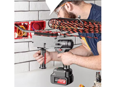 Belaidis elektrinis kabelių pratraukimo įrenginys | pravėrimo sistema | 21V | 850W | 40 m/min | 20000mAh | Brushless variklis 2 Belaidis elektrinis kabelių pratraukimo įrenginys | pravėrimo sistema | 21V | 850W | 40 m/min | 20000mAh | Brushless variklis 2