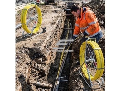 Laidų | kabelių pratraukėjas be būgno | pravėrimo sistemai | Ø8mm | 100m | stiklo pluoštas 2 Laidų | kabelių pratraukėjas be būgno | pravėrimo sistemai | Ø8mm | 100m | stiklo pluoštas 2