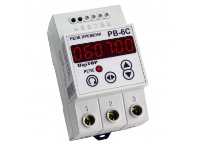 Modulinė | skaitmeninė laiko relė | laikmatis | elektroninis | programuojamas | 24A | 230V | DIN | DigiTOP | RV-6S Modulinė | skaitmeninė laiko relė | laikmatis | elektroninis | programuojamas | 24A | 230V | DIN | DigiTOP | RV-6S