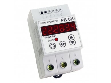 Modulinė | skaitmeninė laiko relė | laikmatis | elektroninis | programuojamas | 24A | 230V | DIN | DigiTOP | RV-6N Modulinė | skaitmeninė laiko relė | laikmatis | elektroninis | programuojamas | 24A | 230V | DIN | DigiTOP | RV-6N