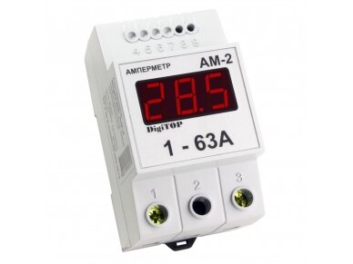 Modulinis | skaitmeninis ampermetras | 1F | 1-63A | DIN | DigiTOP | AM-2