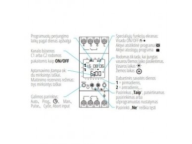 Modulinė | skaitmeninė laiko relė | laikmatis | programuojamas | savaitinis | 2 kanalų | 16A | 230VAC | 1NO | DIN | VEXEN | DWT258 1 Modulinė | skaitmeninė laiko relė | laikmatis | programuojamas | savaitinis | 2 kanalų | 16A | 230VAC | 1NO | DIN | VEXEN | DWT258 1