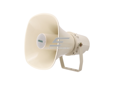 Lauke montuojamas garsiakalbis | kriaušė | lauko pranešimų sistema | 70V/100V | 30W | aliuminio konstrukcija | koaksialinis garsiakalbis | balta