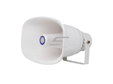Lauke montuojamas garsiakalbis | kriaušė | lauko pranešimų sistema | 70V/100V/8Ω | 50W | IP66 | tvirtas ABS korpusas | balta