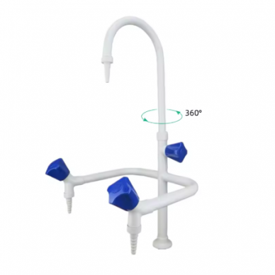 Laboratory water mixer | resistant to chemicals, UV radiation | 360° rotatable | tabletop | brass | 400 mm 2