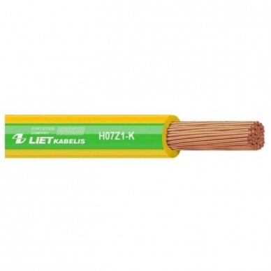 Cable 6mm² | copper | flexible | single-core | stranded | halogen-free | H07Z1-K 6.0 | 1m | green/yellow Cable 6mm² | copper | flexible | single-core | stranded | halogen-free | H07Z1-K 6.0 | 1m | green/yellow