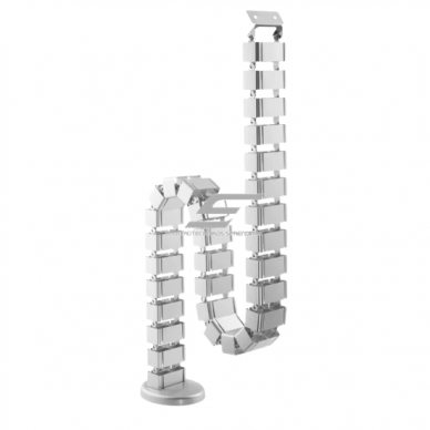 Cable protection channel | for height-adjustable desk | 4m | 200mm | silver | aluminum