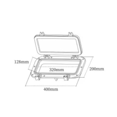 Revīzijas lūka ar logu | 320x128 mm | plastmasas | balts 3 Revīzijas lūka ar logu | 320x128 mm | plastmasas | balts 3