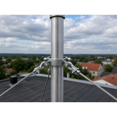 Guy wire ring for passive Franklin-type aluminum alloy lightning rods | Rd32mm | hot-dip galvanized steel 1