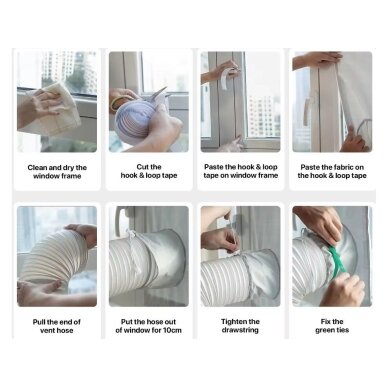 Window sealing kit | for portable air conditioner connection | for sliding window | D150mm | 1800x250mm | white 4