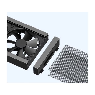 Loga nosūces ventilators | bīdāmiem logiem | 18W | 650-700mm | 230V | plastmasa | melns 2