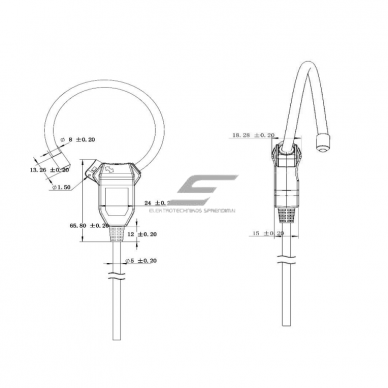 Elastyczna cewka do pomiaru prądu | Pierścień Rogowskiego | 300A | D24mm | L-97mm | Kabel 2m | IP68 1 Elastyczna cewka do pomiaru prądu | Pierścień Rogowskiego | 300A | D24mm | L-97mm | Kabel 2m | IP68 1