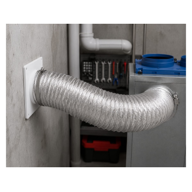 Flexible aluminum air duct | for ventilation | ventilation systems | D150mm | 3m | white | LAO150B 1 Flexible aluminum air duct | for ventilation | ventilation systems | D150mm | 3m | white | LAO150B 1