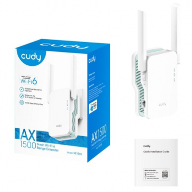 Wi-Fi signāla pastiprinātājs maršrutētājs | Bezvadu tīkla paplašinātājs | Wi-Fi | 2.4 GHz + 5 GHz | līdz 1500 Mbps | CUDY RE1500 2 Wi-Fi signāla pastiprinātājs maršrutētājs | Bezvadu tīkla paplašinātājs | Wi-Fi | 2.4 GHz + 5 GHz | līdz 1500 Mbps | CUDY RE1500 2