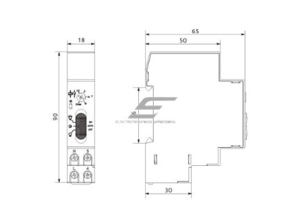 Modulinė laiptinės apšvietimo relė | 16A | 220-240V | 2000W | DIN | Promfactor Baltic | FRT14 6 | 4772151003136 2 Modulinė laiptinės apšvietimo relė | 16A | 220-240V | 2000W | DIN | Promfactor Baltic | FRT14 6 | 4772151003136 2