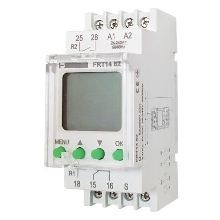Aja relee (taimer) | Digitaalne | Mitmeotstarbeline | DIN-montaaž | 8A | 24-240V | FRT14 62 Aja relee (taimer) | Digitaalne | Mitmeotstarbeline | DIN-montaaž | 8A | 24-240V | FRT14 62