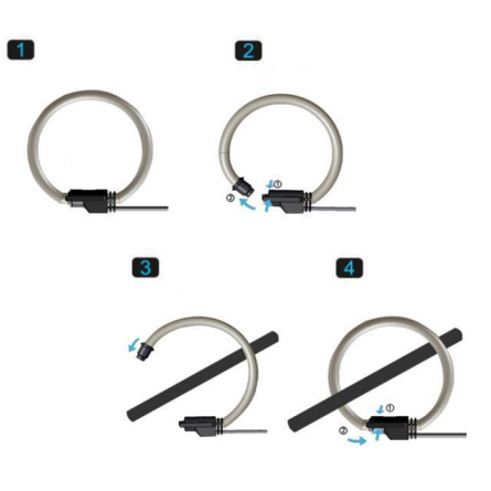 Flexible current measuring coil | Rogowski ring | 500kA | D100mm | L-410mm | 2m cable | IP55 1