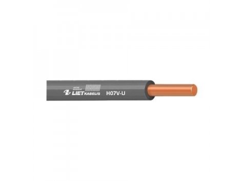 Laidas 2,5mm2 | varinis | viengyslis | monolitinis | H07V-U 2,5 | 1m | pilkas