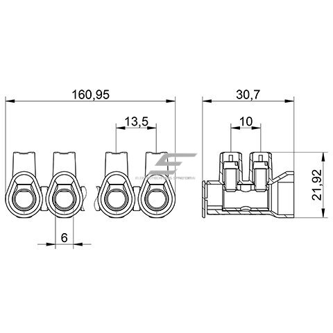 Electrical wire connector | 6-16mm² | 76A | red | Tekox 4 Electrical wire connector | 6-16mm² | 76A | red | Tekox 4