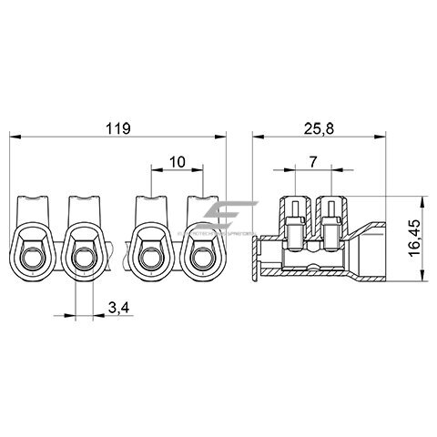 Electrical wire connector | 2,5-6mm² | 41A | red | Tekox 4 Electrical wire connector | 2,5-6mm² | 41A | red | Tekox 4