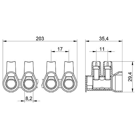Electrical wire connector | 16–35mm² | 125A | red | Tekox 4 Electrical wire connector | 16–35mm² | 125A | red | Tekox 4
